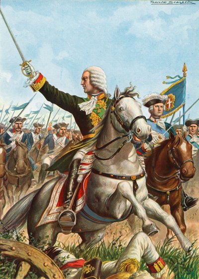 Karl Emanuel III. in der Schlacht von Guastalla 1734 von Tancredi Scarpelli