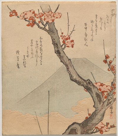 Pflaumenbaum mit Berg Fuji von Teisai Hokuba