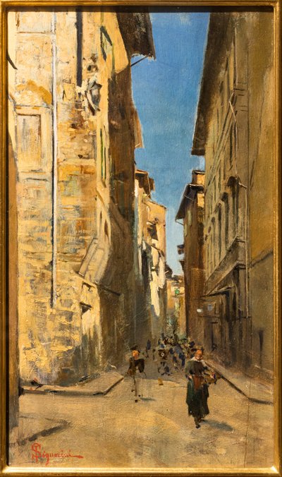 Teilansicht einer Straße im historischen Zentrum von Florenz (um 1880) von Telemaco Signorini