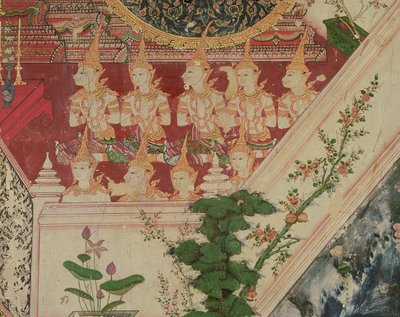 Übernatürliche Wesen in Anbetung, Wat Suwannaram, Thonburi, 1831 von Thai School