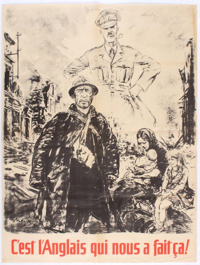 Das haben die Engländer uns angetan. Vichy-Frankreich Propagandaposter, 1940 von Theo Matejko