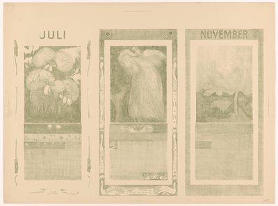 Kalender für Juli, August und November 1910 von Theo van Hoytema