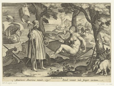 Amerigo Vespucci betritt Amerika (Neue Erfindungen und Entdeckungen) von Theodoor Galle