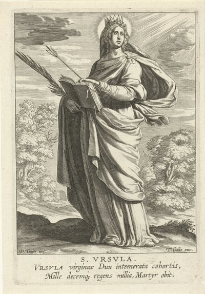 Heilige Ursula (Serie: Weibliche Heilige, Speculum Illustratum Virginum) von Theodoor Galle