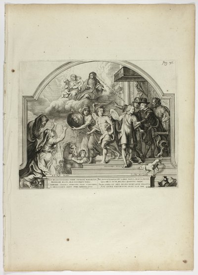 Philip IV. ernennt Prinz Ferdinand zum Gouverneur der Niederlande, Platte 25 aus Casperius Gevartius, Pompa Introitus Honori Serenissimi Principis Ferdinandi (Triumphaler Einzug des höchst ehrwürdigen Kardinal-Infanten Ferdinand) von Theodoor van Thulden