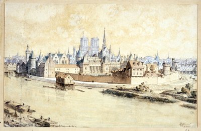 Der Palast und die Stadt im Jahr 1530 (Komposition retrospektiv) von Theodor Josef Hubert Hoffbauer