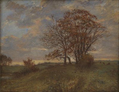 Eine Landschaft bei Borup, Seeland. Abend von Theodor Philipsen