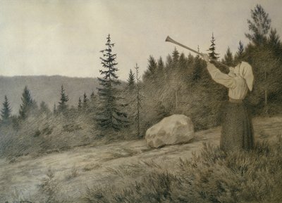 Oben unter den Bergen klingt ein Blasinstrument von Theodor Severin Kittelsen