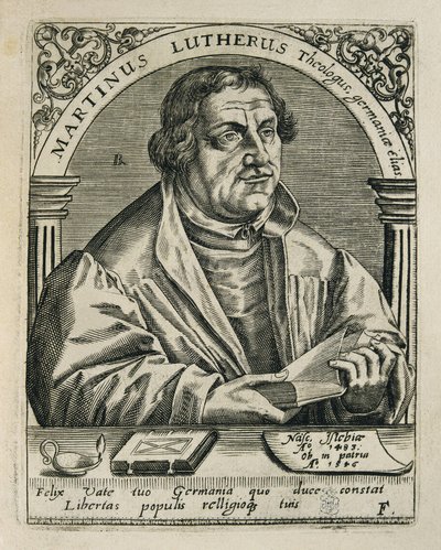 LUTHER, Martin (1483-1546). Deutscher Reformator. Gravur. SPANIEN. MADRID (AUTONOME GEMEINSCHAFT). Madrid. Nationalbibliothek von Theodor de Bry