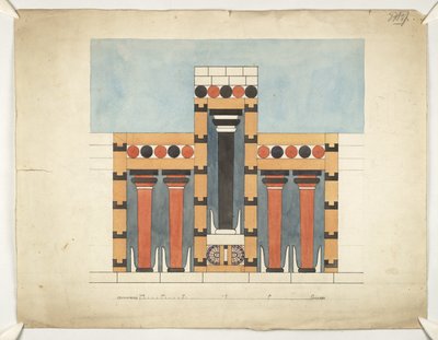 Neugestaltung des zentralen dreiteiligen Schreins im zentralen Hof des Palastes von Knossos (Evans Architectural Plans WW/15) von Theodore Fyfe