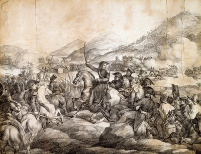 Schlacht von Chacabuco, Februar 1817, die den Sieg von José de San Martín über die Spanier besiegelte von Theodore Gericault