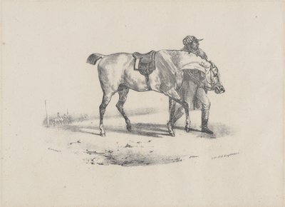Pferd, das vor dem Rennen geführt wird von Theodore Gericault