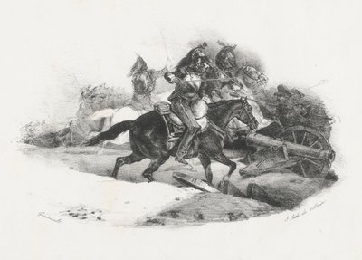 Kürassiere, die eine Artilleriebatterie angreifen von Theodore Gericault