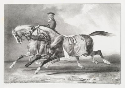 Zwei Apfelschimmel beim Ausführen von Theodore Gericault