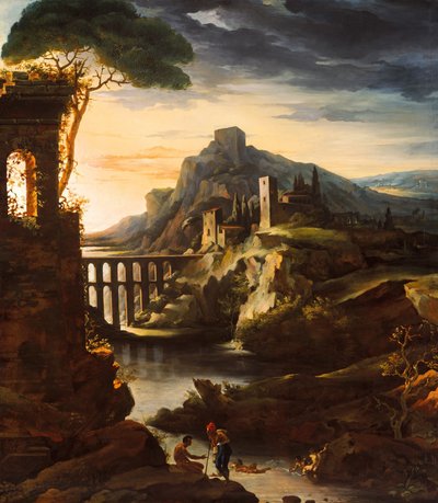 Abend: Landschaft mit einem Aquädukt, 1818 von Theodore Gericault