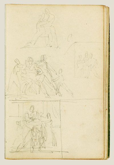 Vier Kompositionsstudien für eine Gruppe von Figuren von Theodore Gericault