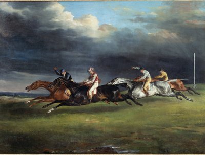 Pferderennen genannt das Derby in Epsom. Gemälde von Théodore Géricault von Theodore Gericault