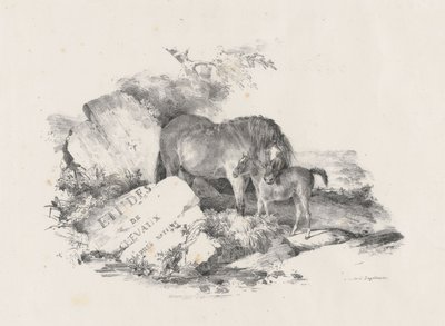 Die Stute und ihr Fohlen, Frontispiz von Theodore Gericault
