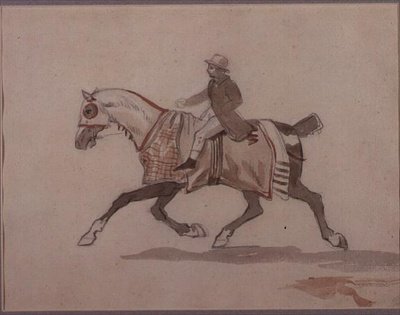 Kleiner Stallbursche auf einem trabenden Pferd von Theodore Gericault