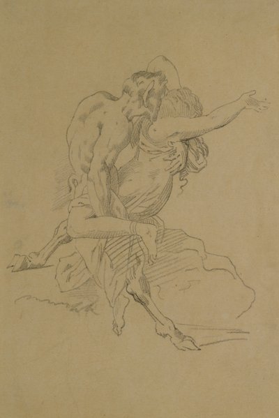 Nymphe und Satyr von Theodore Gericault