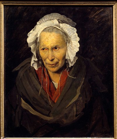 Salpetriere Hyäne oder Monomane des Neids. Porträt einer alten Frau, die an einer Geisteskrankheit leidet von Theodore Gericault