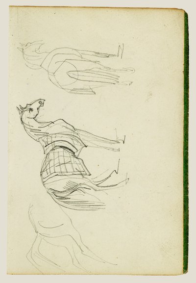 Drei Pferdestudien von Theodore Gericault