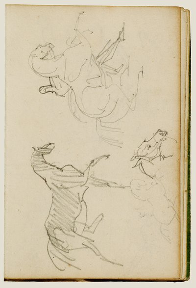 Drei Pferdestudien von Theodore Gericault