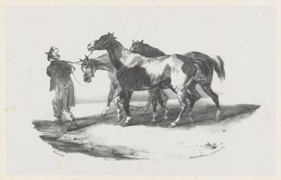 Drei Pferde werden zum Schlachthof geführt von Theodore Gericault