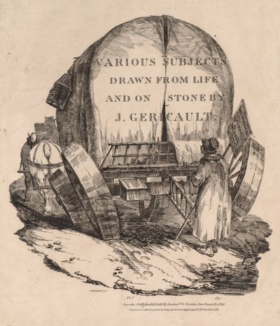 Verschiedene Motive aus dem Leben und auf Stein: Ein Wagen mit angespannten Pferden von Theodore Gericault