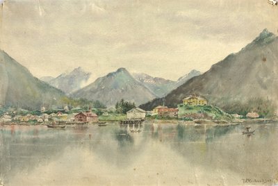 Sitka von den Inseln, zeigt das russische Schloss, 1888 von Theodore J. Richardson