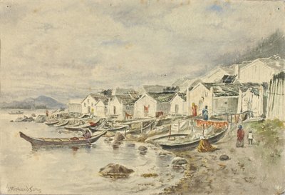 Das Ranch Native Village, Sitka, 1884 von Theodore J. Richardson