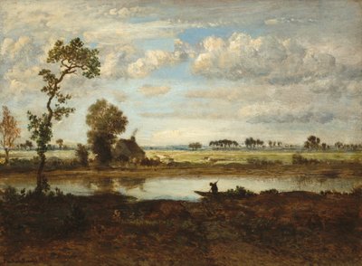Landschaft mit Bootsmann, ca. 1860 von Theodore Rousseau
