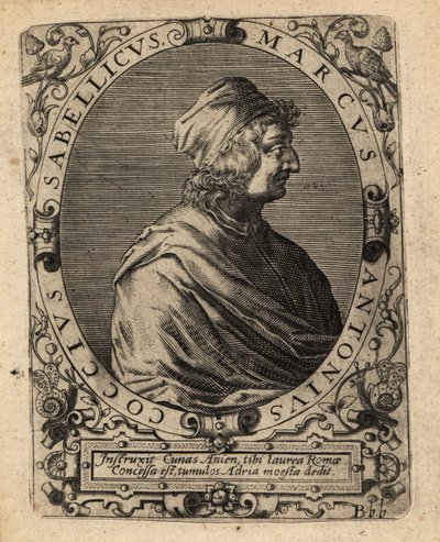 Marcus Antonius Coccius Sabellicus, italienischer Gelehrter von Theodore de Bry