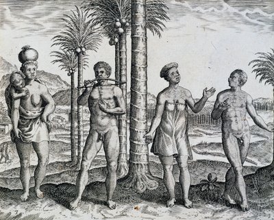 Eingeborene Äthiopiens, aus dem Werk India Orientalis, Gravur von Theodor de Bry, Afrika von Theodore de Bry