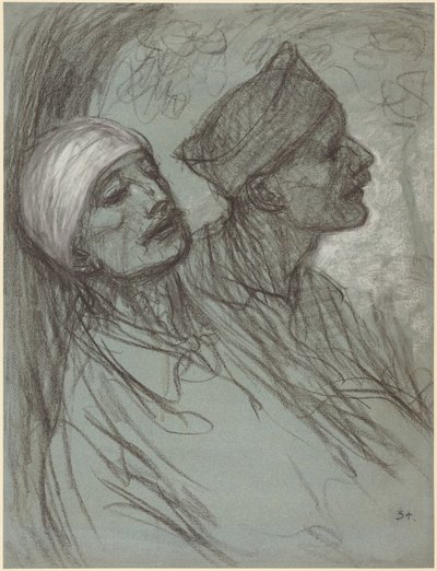 Ein verwundeter Soldat und sein Kamerad von Théophile Alexandre Steinlen