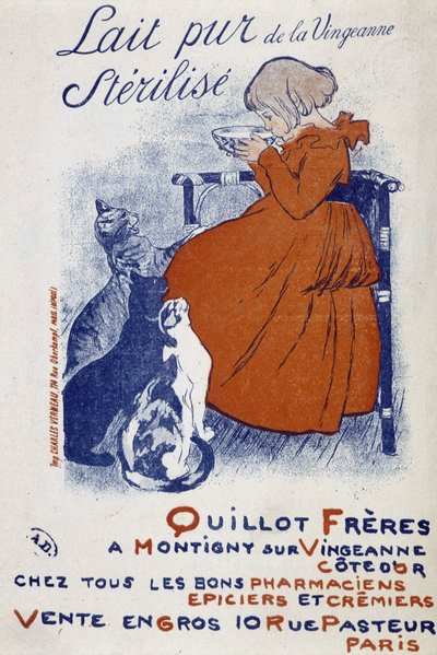 Werbeplakat für die reine Milch der Vingeonne von Théophile Alexandre Steinlen