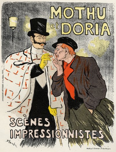 Kunst. Unterhaltung. Die Sänger Mothu und Doria. Plakat von Steinlen, Frankreich von Théophile Alexandre Steinlen