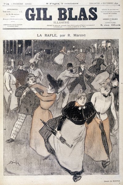Zeichnung von Steinlen in Gil Blas, 6.12.1891. von Théophile Alexandre Steinlen