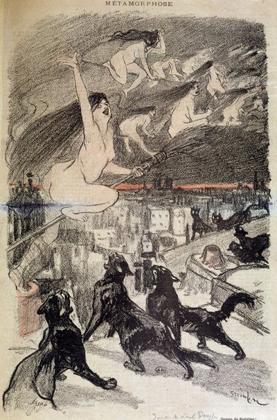 Metamorphose von Katzen in Hexen - von Steinlen von Théophile Alexandre Steinlen