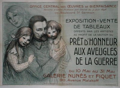 Plakatwerbung für einen Kunstverkauf zugunsten blinder Soldaten von Théophile Alexandre Steinlen