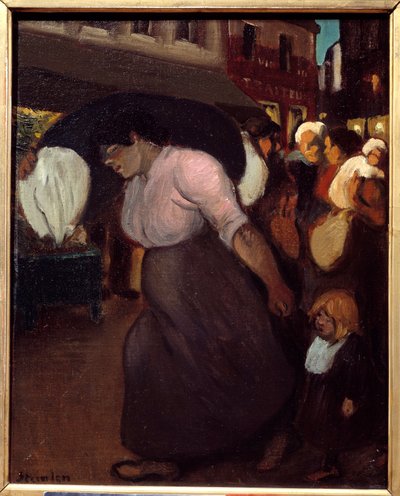Die Waschmaschine. Gemälde von Theophile Alexandre Steinlen von Théophile Alexandre Steinlen