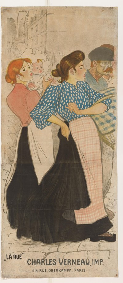 Zwei Frauen und ein Mann auf der Straße von Théophile Alexandre Steinlen