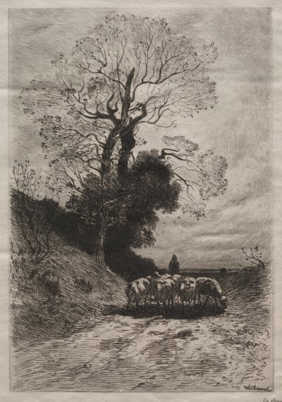 Rückkehr der Herde, ca. 1870 von Theophile Narcisse Chauvel