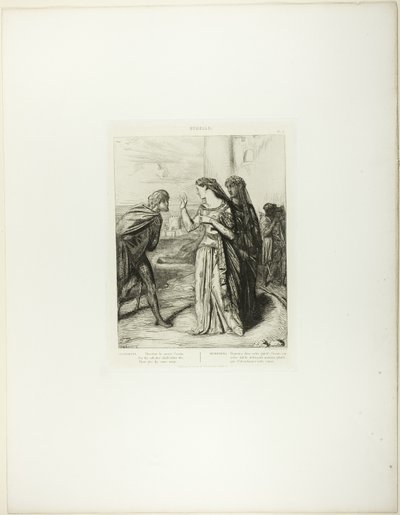 Darum sei fröhlich Cassio, Platte 6 (Akt 3, Szene 3) aus Othello von Théodore Chassériau