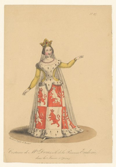 Julie Dorus-Gras in der Rolle der Prinzessin Eudoxie in der Oper La Juive. Schauspieler, Schauspielerinnen und Opernsänger in ihren Rollen (Serie) von Théodore Lejeune