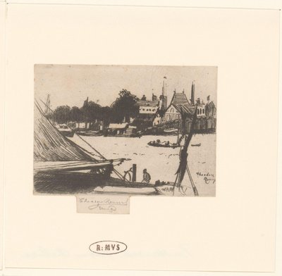Ansicht des Flusses mit Booten von Théodore Roussel (signed by artist)