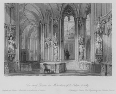 Kapelle von Dreux, das Mausoleum der Familie Orleans (Stich) von Thomas (after) Allom