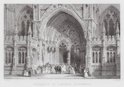 Eingang zur Kathedrale von Lincoln (Stich) von Thomas (after) Allom