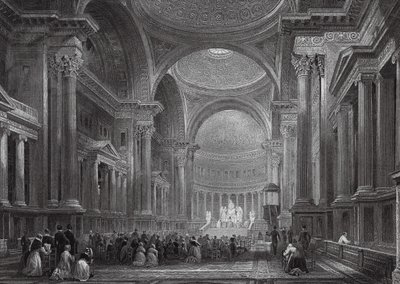 Innenraum der Madeleine, Paris (Gravur) von Thomas (after) Allom