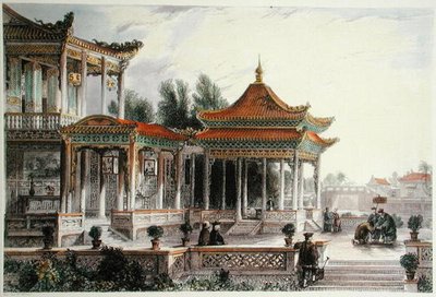 Pavillon des Sterns der Hoffnung, Tong Chow, um 1850 von Thomas (after) Allom